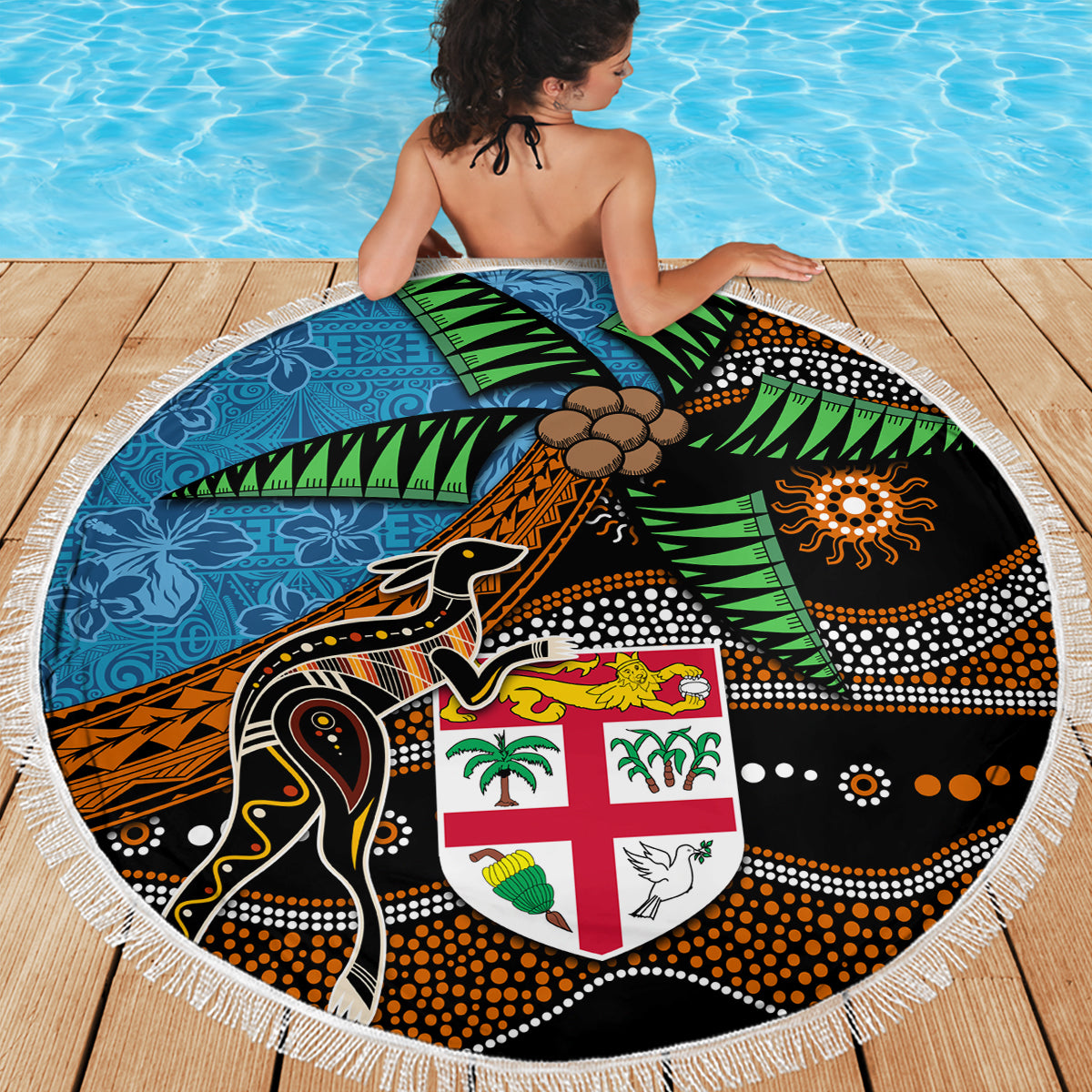 Fiji and Australia Beach Blanket Fijian and Aboriginal mix Culture