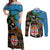 Fiji and Australia Couples Matching Off Shoulder Maxi Dress and Long Sleeve Button Shirt Fijian and Aboriginal mix Culture