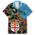 Fiji and Australia Family Matching Long Sleeve Bodycon Dress and Hawaiian Shirt Fijian and Aboriginal mix Culture