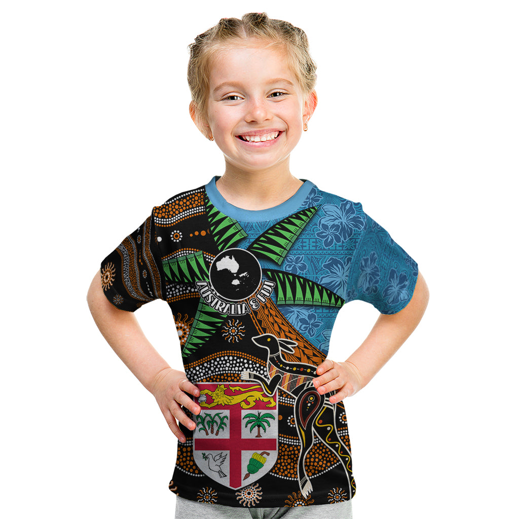 Fiji and Australia Kid T Shirt Fijian and Aboriginal mix Culture