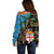 Fiji and Australia Off Shoulder Sweater Fijian and Aboriginal mix Culture