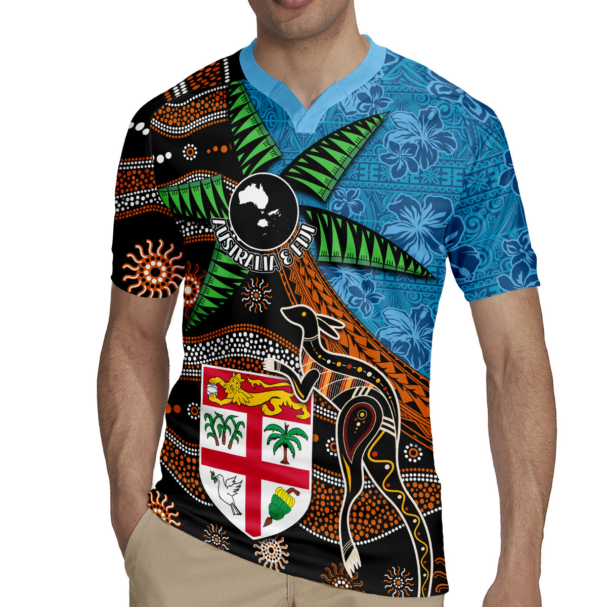 Fiji and Australia Rugby Jersey Fijian and Aboriginal mix Culture
