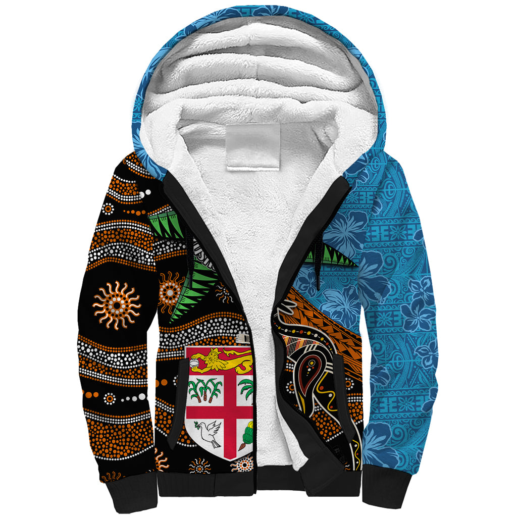 Fiji and Australia Sherpa Hoodie Fijian and Aboriginal mix Culture