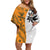 Custom Fiji and Australia Rugby Family Matching Off Shoulder Short Dress and Hawaiian Shirt Tapa Mix Aboriginal Pattern Half Style