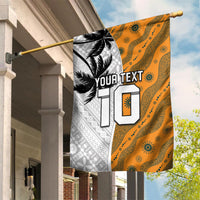 Custom Fiji and Australia Rugby Garden Flag Tapa Mix Aboriginal Pattern Half Style