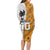 Custom Fiji and Australia Rugby Long Sleeve Bodycon Dress Tapa Mix Aboriginal Pattern Half Style