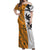 Custom Fiji and Australia Rugby Off Shoulder Maxi Dress Tapa Mix Aboriginal Pattern Half Style