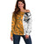 Custom Fiji and Australia Rugby Off Shoulder Sweater Tapa Mix Aboriginal Pattern Half Style