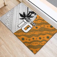 Custom Fiji and Australia Rugby Rubber Doormat Tapa Mix Aboriginal Pattern Half Style