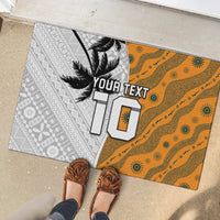 Custom Fiji and Australia Rugby Rubber Doormat Tapa Mix Aboriginal Pattern Half Style