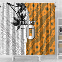 Custom Fiji and Australia Rugby Shower Curtain Tapa Mix Aboriginal Pattern Half Style