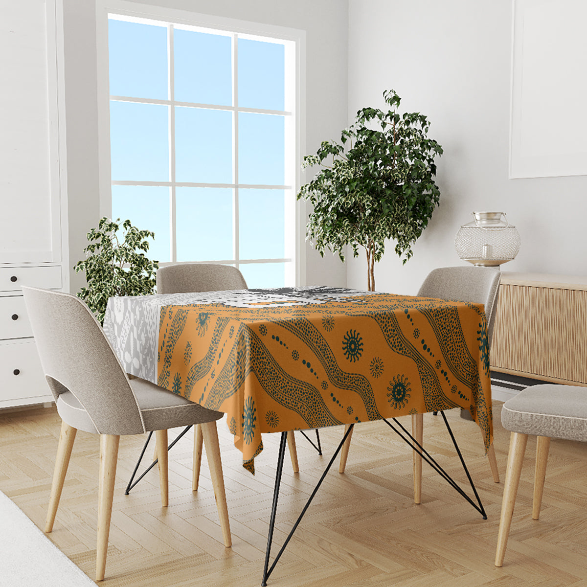 Custom Fiji and Australia Rugby Tablecloth Tapa Mix Aboriginal Pattern Half Style