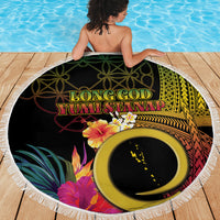 Vanuatu Independence Day Beach Blanket Sand Drawing Melanesian Vibes LT03 - Polynesian Pride