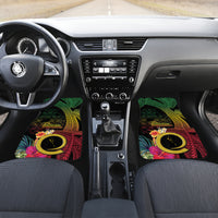Vanuatu Independence Day Car Mats Sand Drawing Melanesian Vibes LT03 Set 2pcs - Front Black - Polynesian Pride