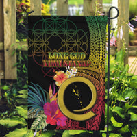 Vanuatu Independence Day Garden Flag Sand Drawing Melanesian Vibes LT03 Garden Flag Black - Polynesian Pride