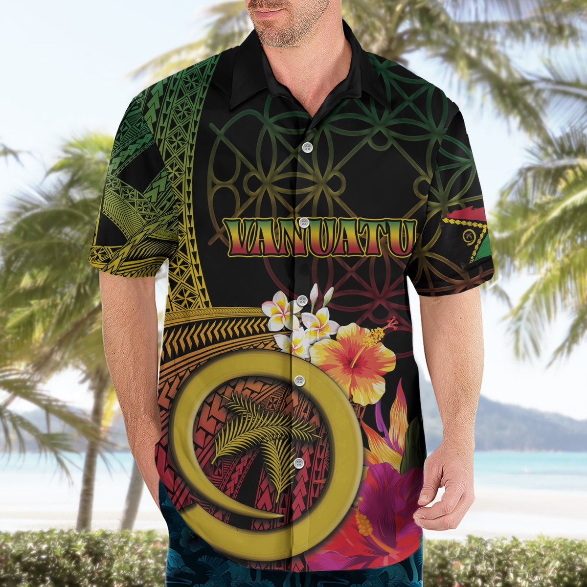 Vanuatu Independence Day Hawaiian Shirt Sand Drawing Melanesian Vibes LT03 - Polynesian Pride