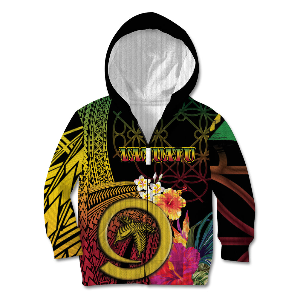 Vanuatu Independence Day Kid Hoodie Sand Drawing Melanesian Vibes