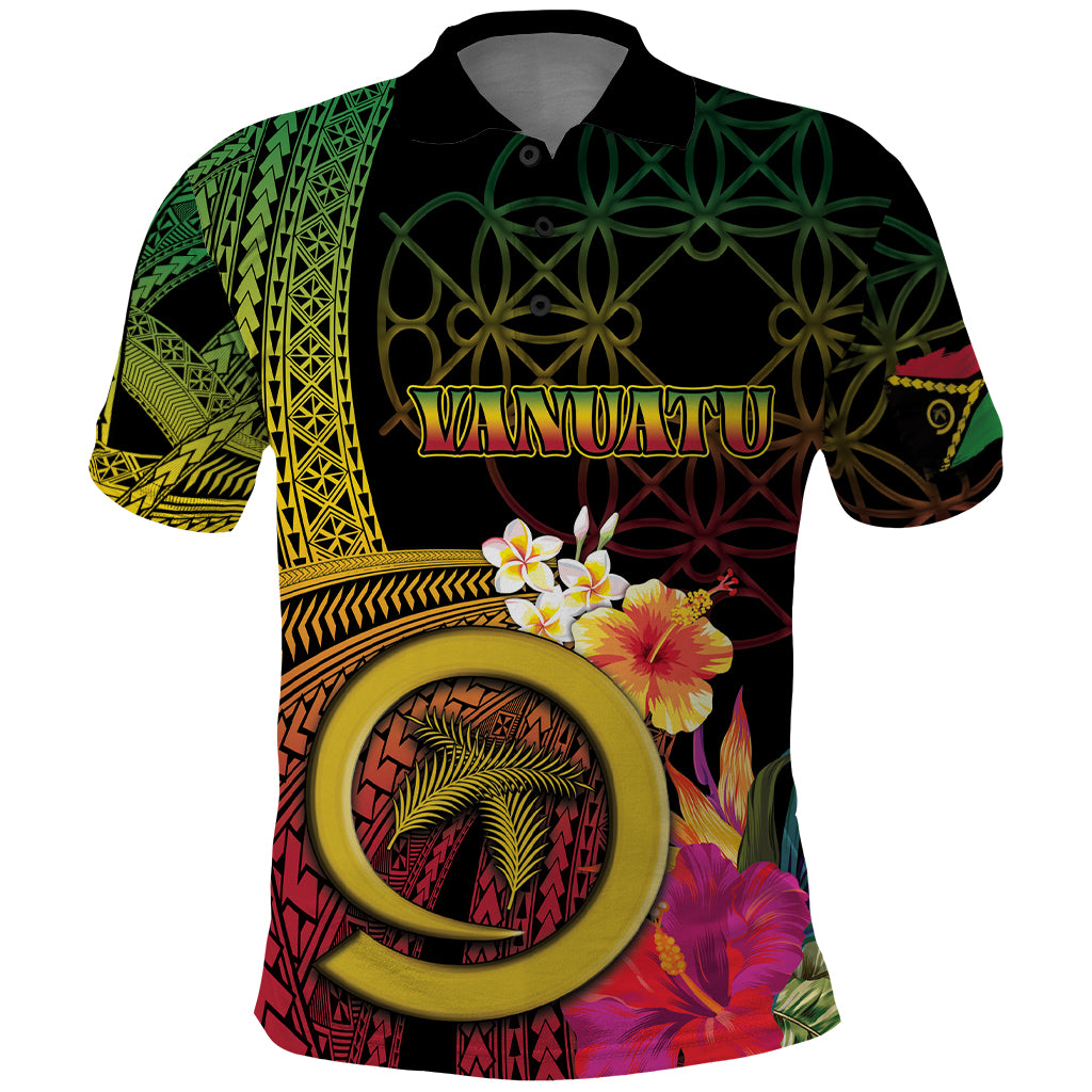 Vanuatu Independence Day Polo Shirt Sand Drawing Melanesian Vibes