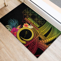 Vanuatu Independence Day Rubber Doormat Sand Drawing Melanesian Vibes LT03 - Polynesian Pride