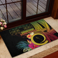 Vanuatu Independence Day Rubber Doormat Sand Drawing Melanesian Vibes LT03 - Polynesian Pride