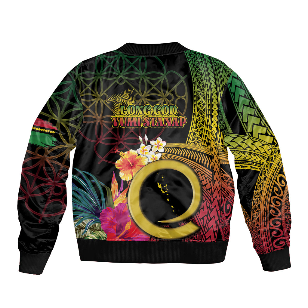 Vanuatu Selebretem 44th Indipendens Dei Bomber Jacket Sand Drawing Melanesian Vibes LT03 - Polynesian Pride