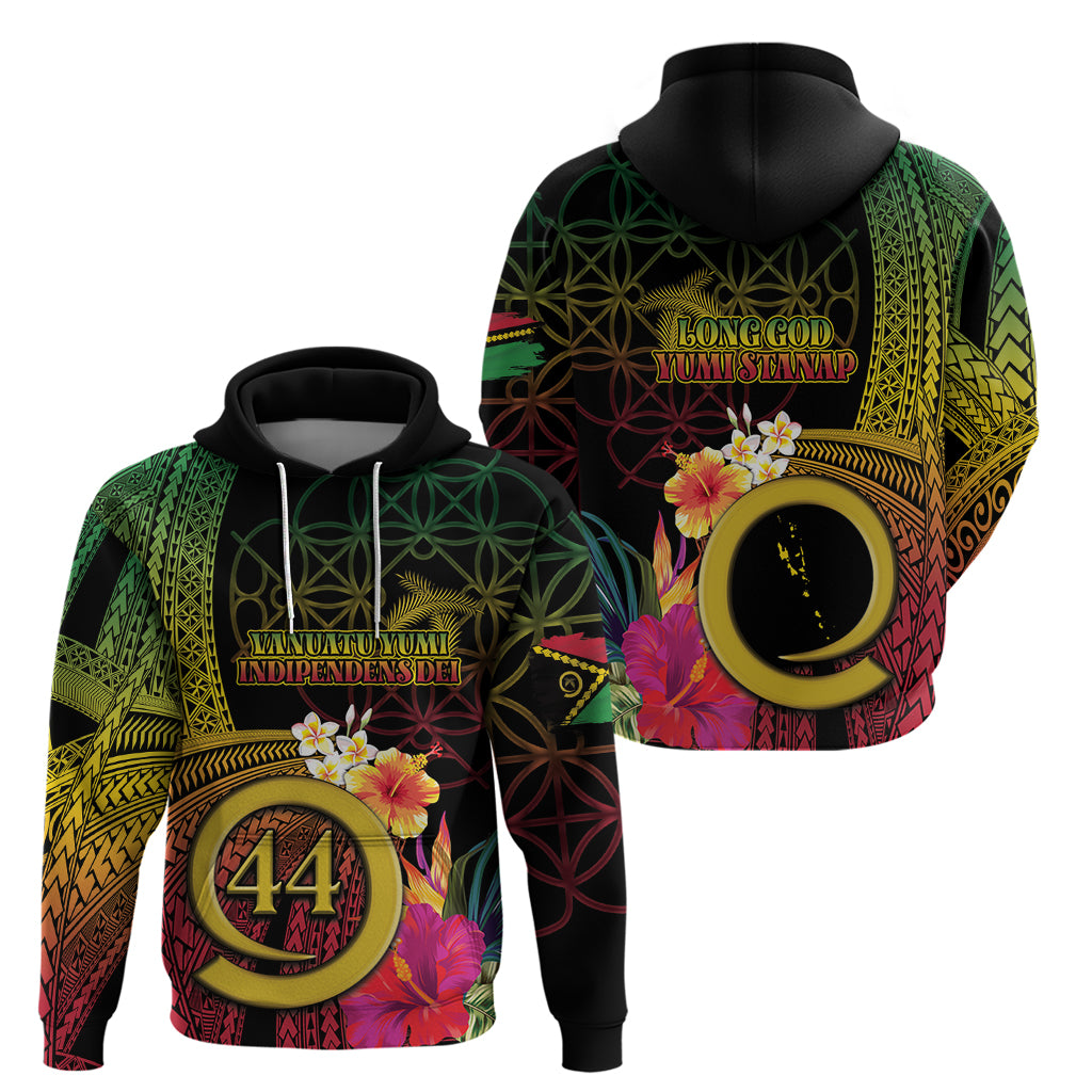 Vanuatu Selebretem 44th Indipendens Dei Hoodie Sand Drawing Melanesian Vibes