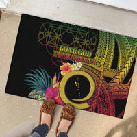 Vanuatu Selebretem 44th Indipendens Dei Rubber Doormat Sand Drawing Melanesian Vibes LT03 - Polynesian Pride