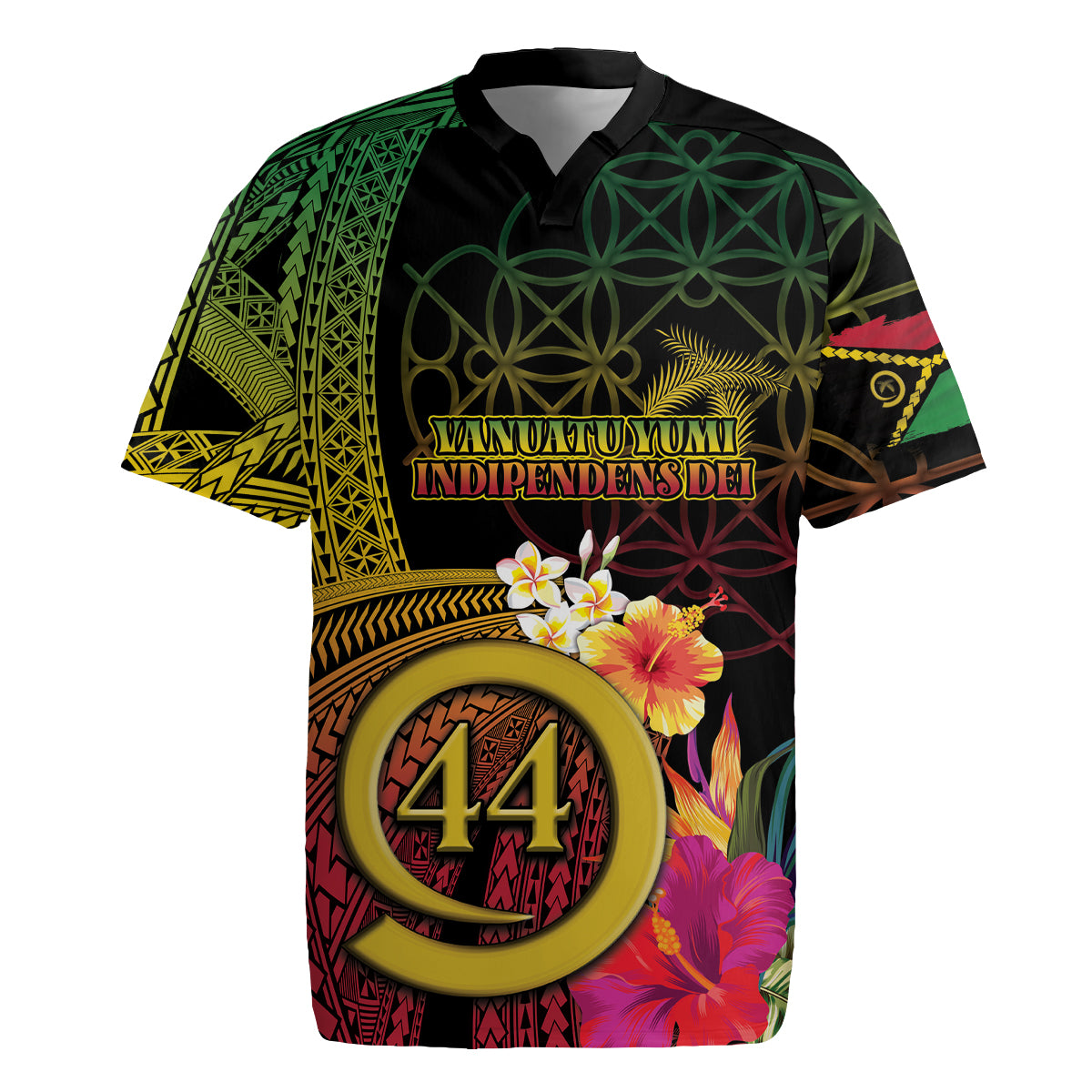 Vanuatu Selebretem 44th Indipendens Dei Rugby Jersey Sand Drawing Melanesian Vibes