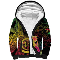 Vanuatu Selebretem 44th Indipendens Dei Sherpa Hoodie Sand Drawing Melanesian Vibes LT03 Unisex Black - Polynesian Pride