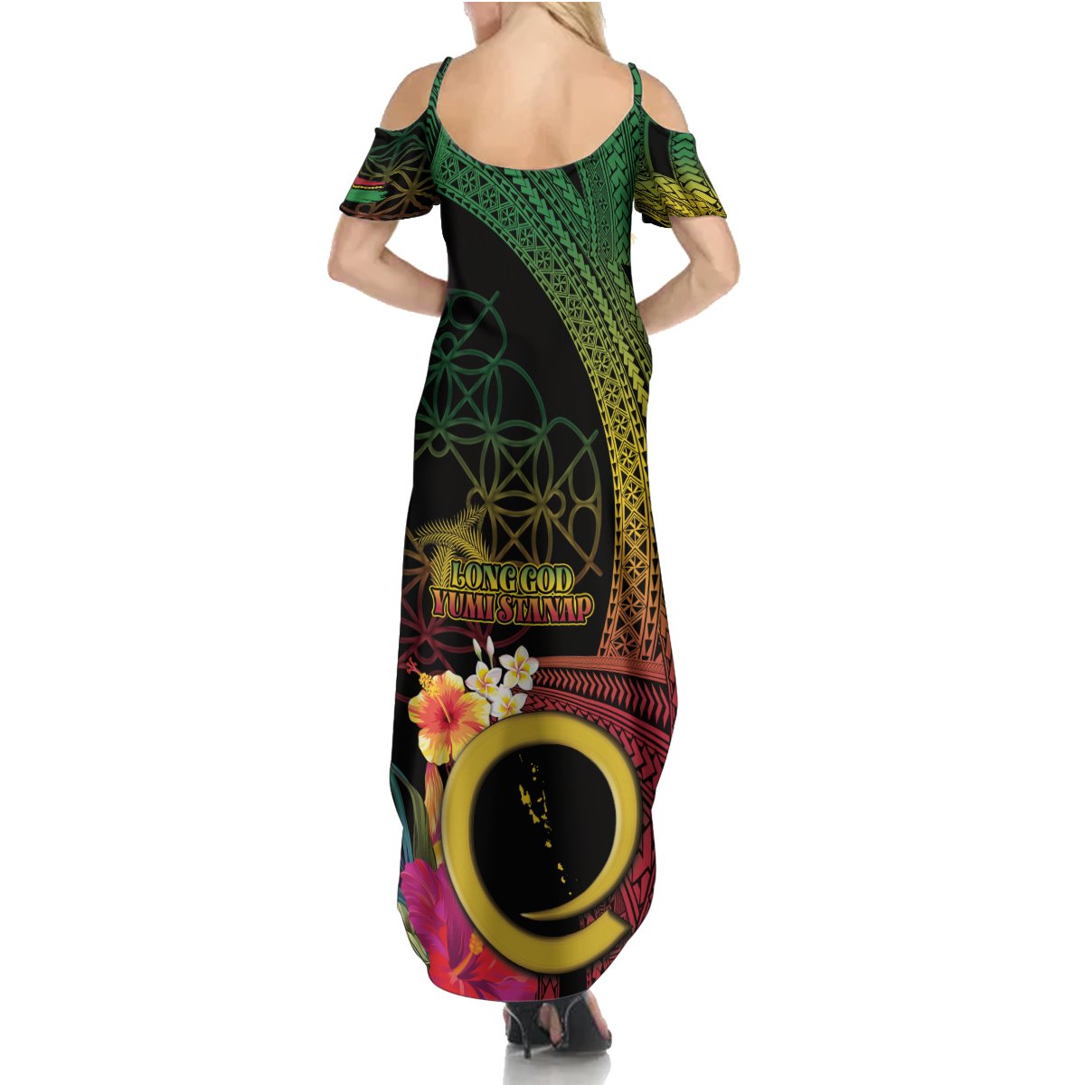 Vanuatu Selebretem 44th Indipendens Dei Summer Maxi Dress Sand Drawing Melanesian Vibes LT03 - Polynesian Pride