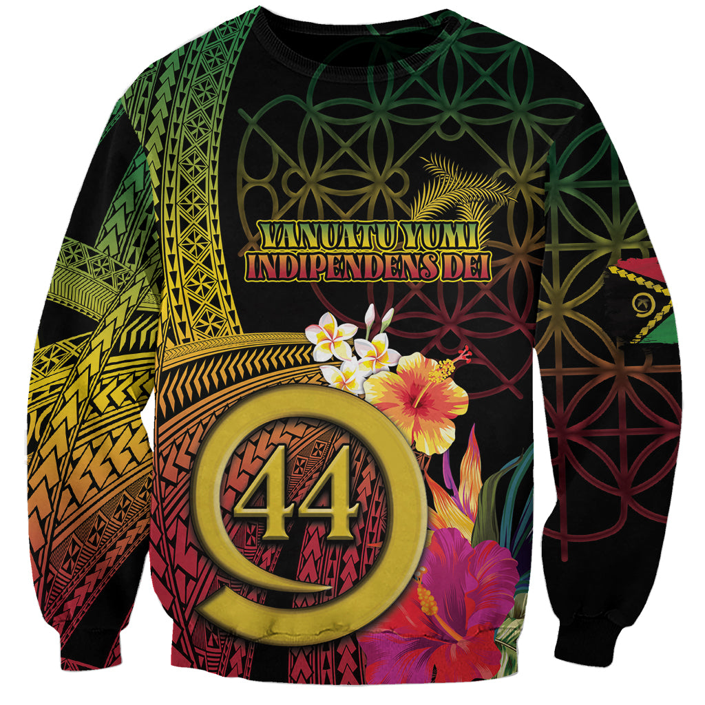 Vanuatu Selebretem 44th Indipendens Dei Sweatshirt Sand Drawing Melanesian Vibes LT03 Unisex Black - Polynesian Pride