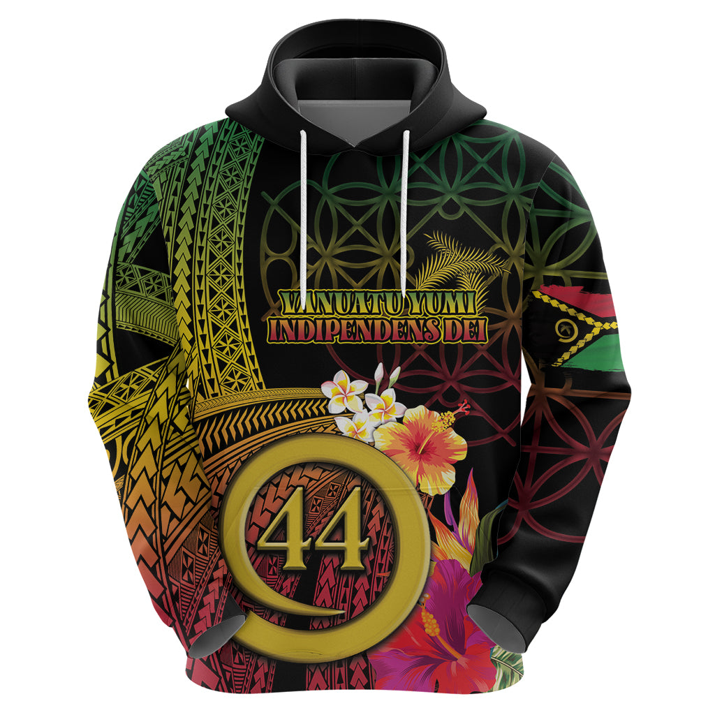 Vanuatu Selebretem 44th Indipendens Dei Zip Hoodie Sand Drawing Melanesian Vibes