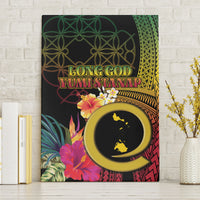 Vanuatu Shefa Day Canvas Wall Art Sand Drawing Melanesian LT03 Without Frame Black - Polynesian Pride