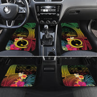 Vanuatu Shefa Day Car Mats Sand Drawing Melanesian LT03 Set 4pcs Black - Polynesian Pride