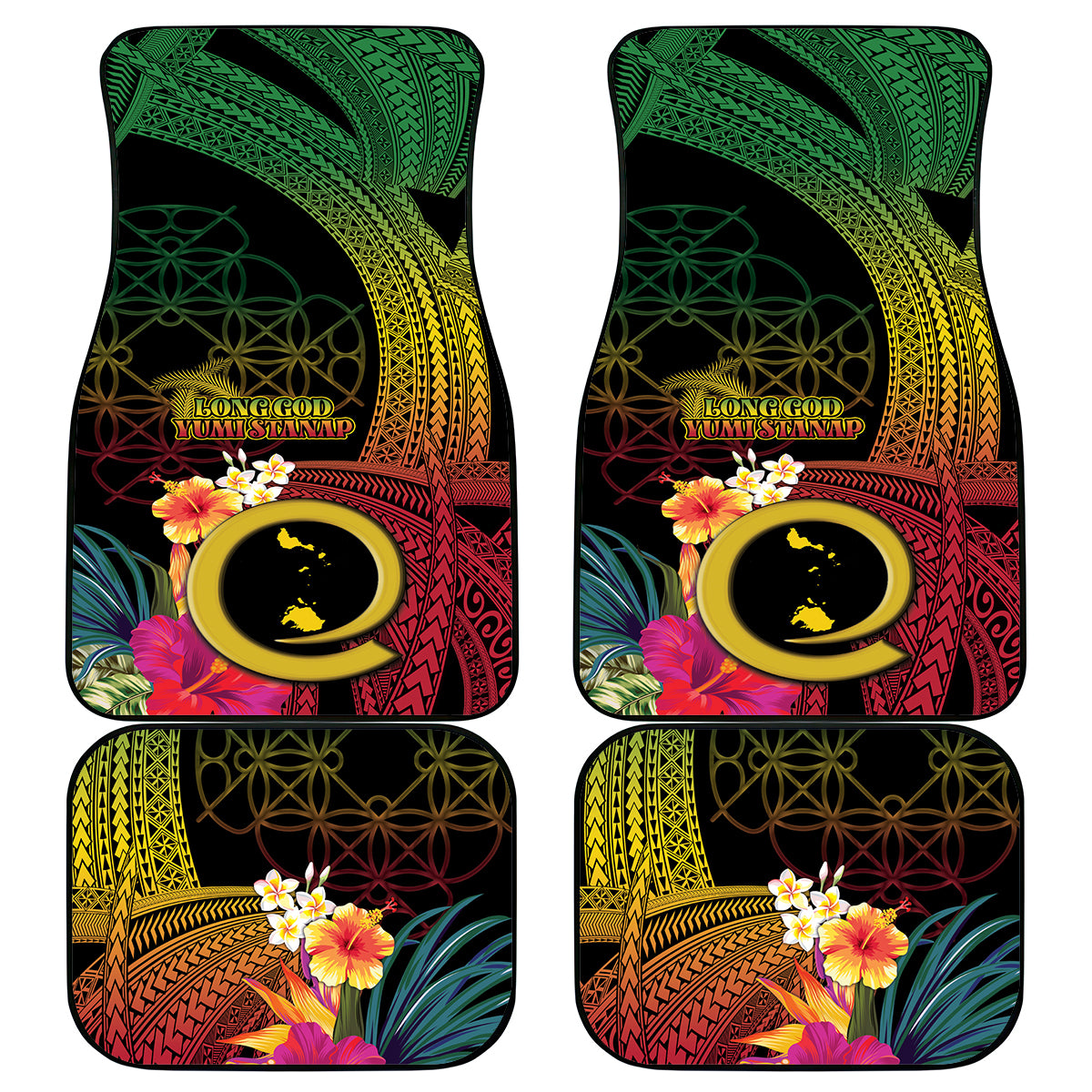 Vanuatu Shefa Day Car Mats Sand Drawing Melanesian LT03 - Polynesian Pride