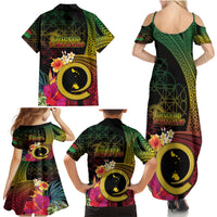 Vanuatu Shefa Day Family Matching Summer Maxi Dress and Hawaiian Shirt Sand Drawing Melanesian LT03 - Polynesian Pride