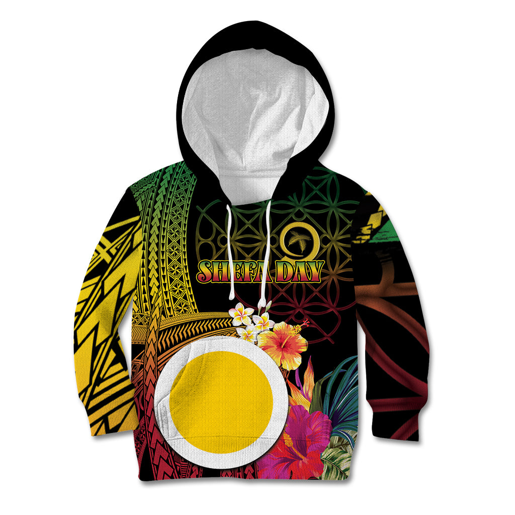 Vanuatu Shefa Day Kid Hoodie Sand Drawing Melanesian