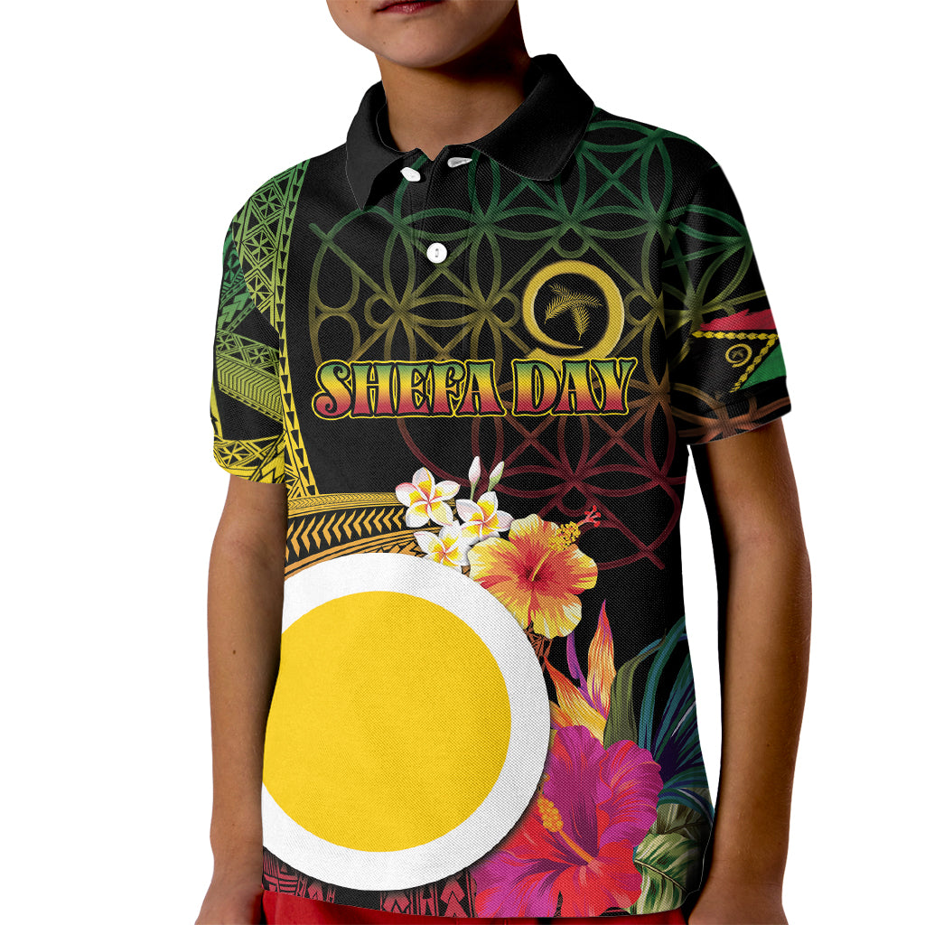 Vanuatu Shefa Day Kid Polo Shirt Sand Drawing Melanesian