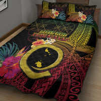 Vanuatu Shefa Day Quilt Bed Set Sand Drawing Melanesian LT03 - Polynesian Pride