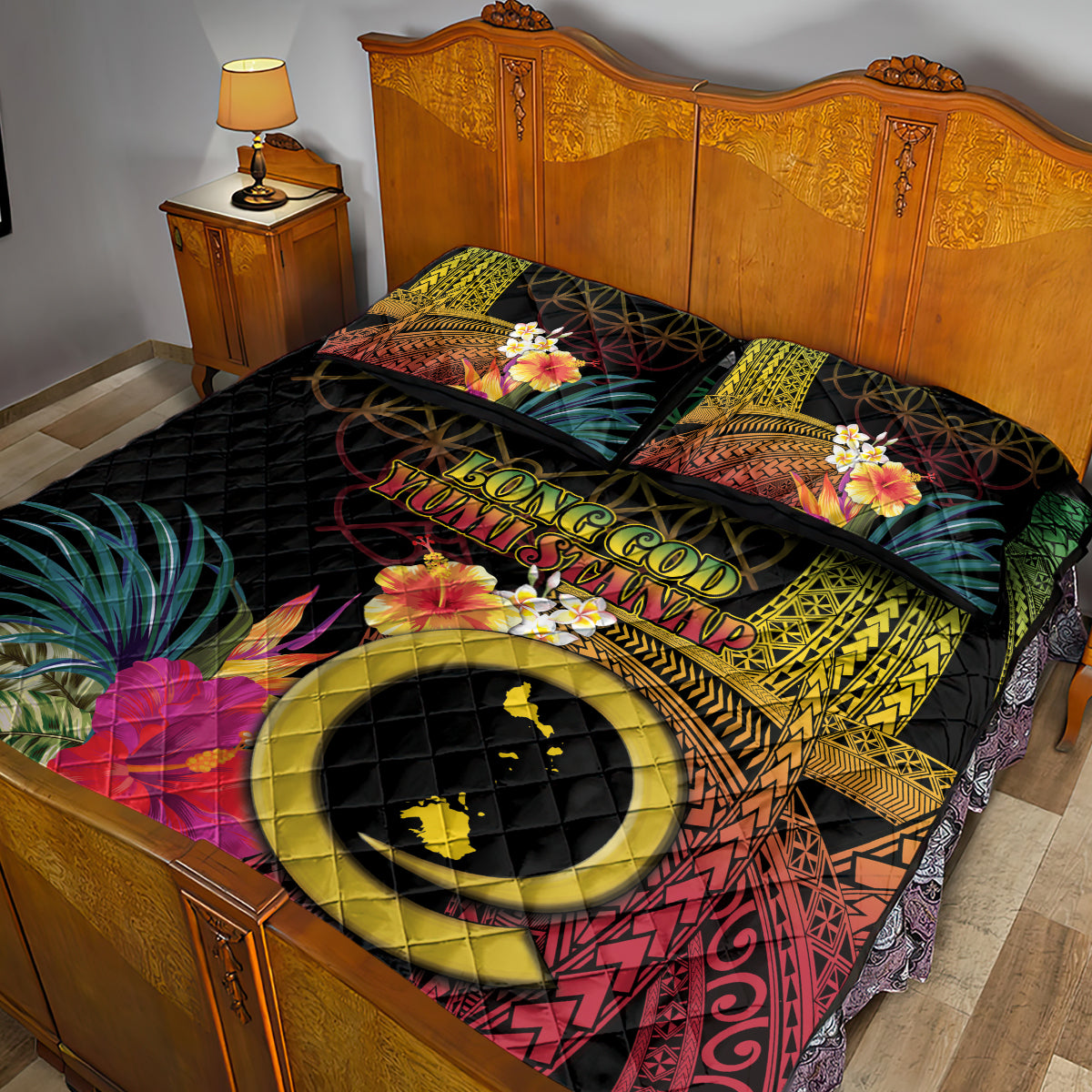 Vanuatu Shefa Day Quilt Bed Set Sand Drawing Melanesian LT03 - Polynesian Pride