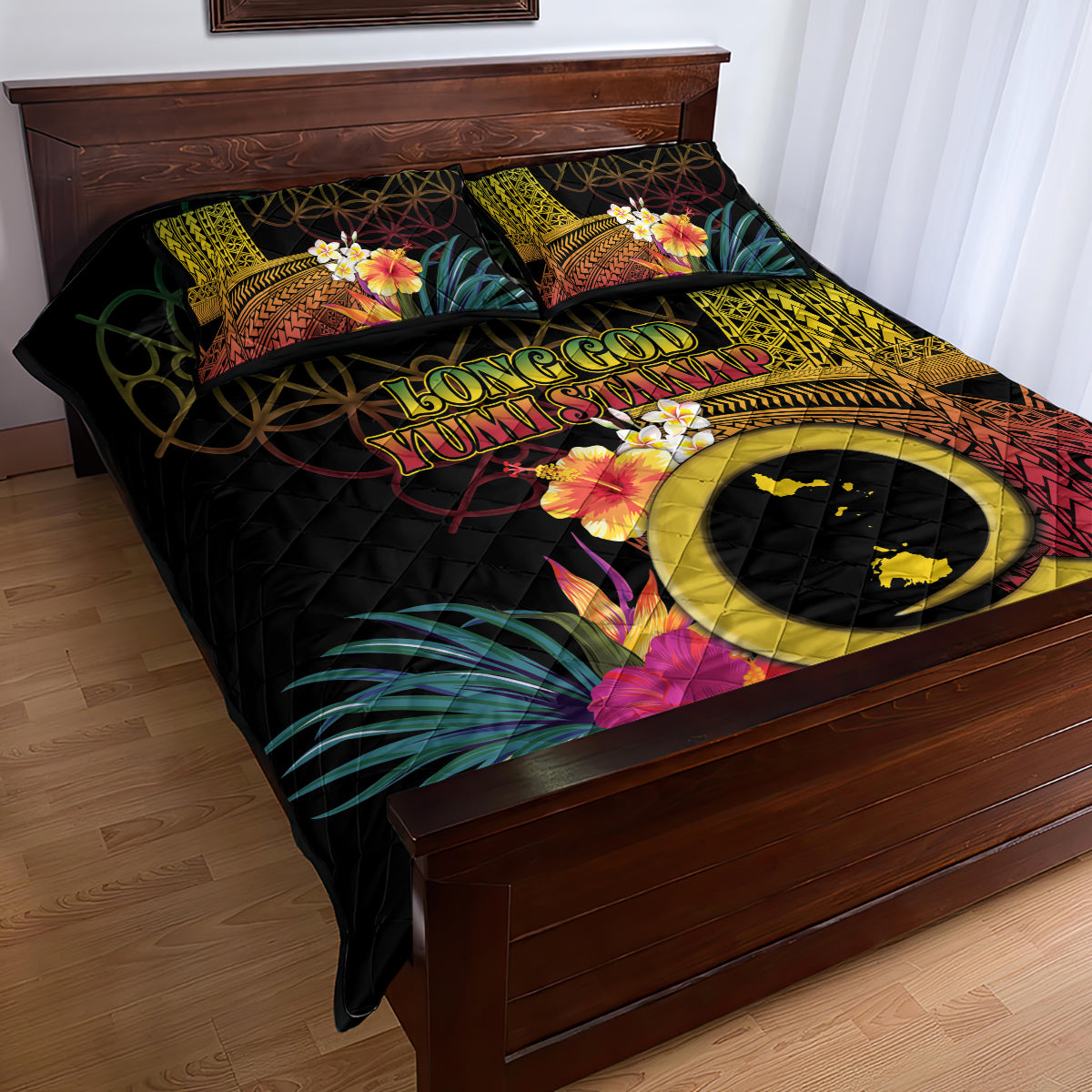 Vanuatu Shefa Day Quilt Bed Set Sand Drawing Melanesian LT03 - Polynesian Pride