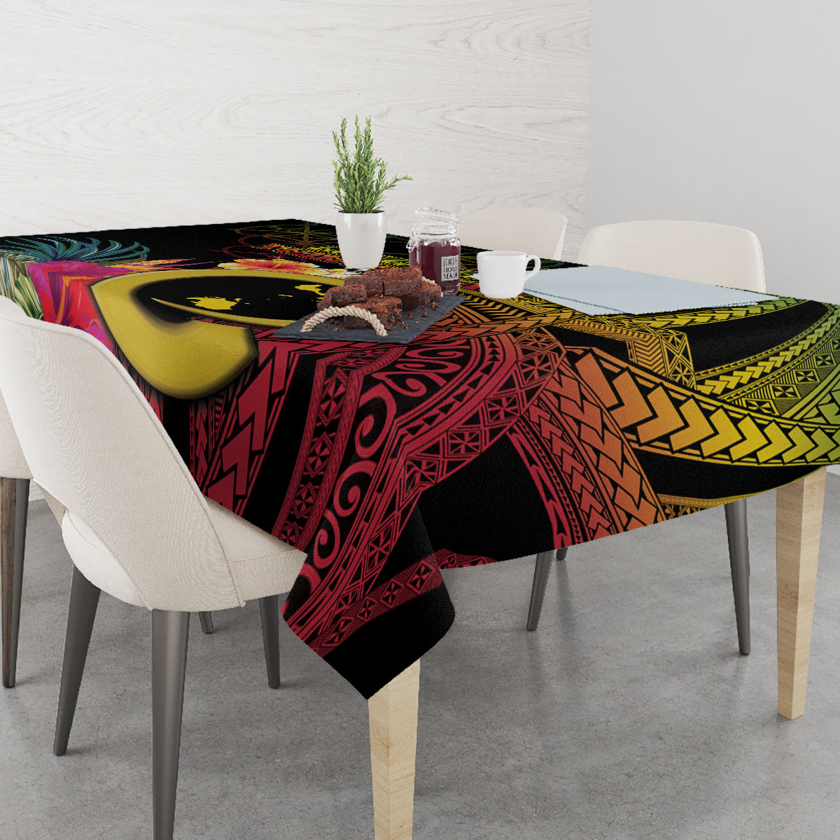 Vanuatu Shefa Day Tablecloth Sand Drawing Melanesian LT03 - Polynesian Pride