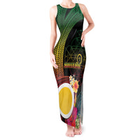 Vanuatu Shefa Day Tank Maxi Dress Sand Drawing Melanesian LT03 Women Black - Polynesian Pride
