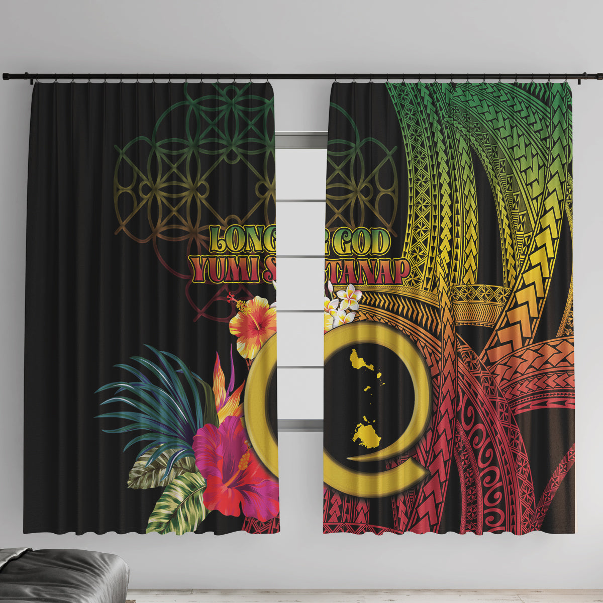 Vanuatu Shefa Day Window Curtain Sand Drawing Melanesian