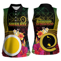 Vanuatu Shefa Day Women Sleeveless Polo Shirt Sand Drawing Melanesian