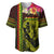 Hawaiian Reggae Music Baseball Jersey Jamaica Singer Tribal Polynesian and Hibiscus