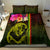 Hawaiian Reggae Music Bedding Set Jamaica Singer Tribal Polynesian and Hibiscus