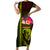 Hawaiian Reggae Music Family Matching Short Sleeve Bodycon Dress and Hawaiian Shirt Jamaica Singer Tribal Polynesian and Hibiscus