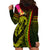 Hawaiian Reggae Music Hoodie Dress Jamaica Singer Tribal Polynesian and Hibiscus