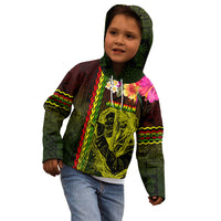 Hawaiian Reggae Music Kid Hoodie Jamaica Singer Tribal Polynesian and Hibiscus